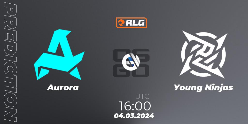 Prognose für das Spiel Aurora VS Young Ninjas. 04.03.24. CS2 (CS:GO) - RES European Series #1