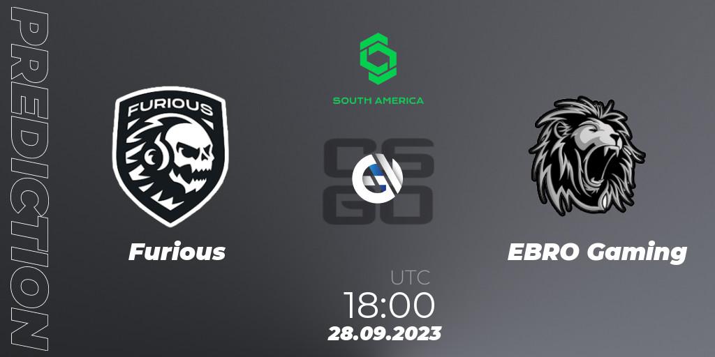 Prognose für das Spiel Furious VS EBRO Gaming. 28.09.23. CS2 (CS:GO) - CCT South America Series #12: Closed Qualifier