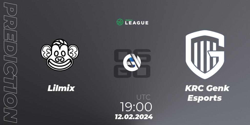 Prognose für das Spiel Lilmix VS KRC Genk Esports. 12.02.24. CS2 (CS:GO) - ESEA Season 48: Advanced Division - Europe