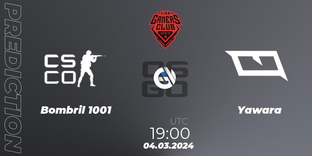 Prognose für das Spiel Bombril 1001 VS Yawara. 04.03.2024 at 19:00. Counter-Strike (CS2) - Gamers Club Liga Série A: February 2024