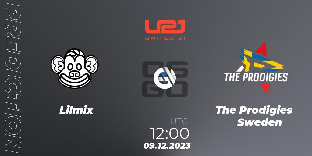 Prognose für das Spiel Lilmix VS The Prodigies Sweden. 09.12.2023 at 12:00. Counter-Strike (CS2) - United21 Season 9