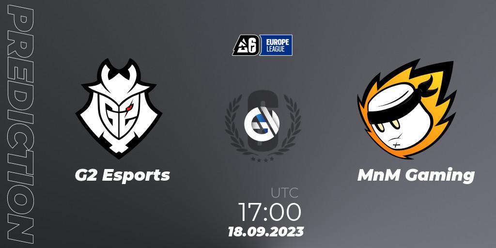 Prognose für das Spiel G2 Esports VS MnM Gaming. 18.09.23. Rainbow Six - Europe League 2023 - Stage 2