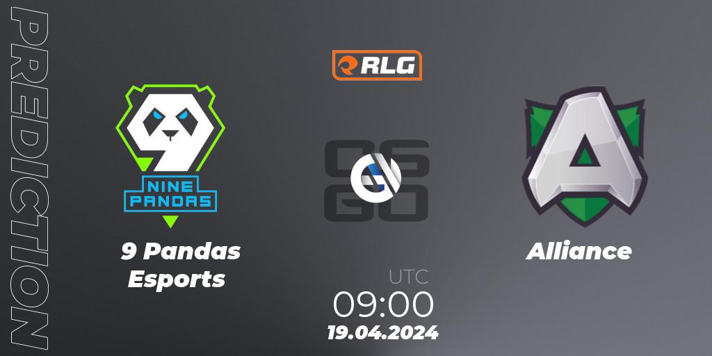 Prognose für das Spiel 9 Pandas Esports VS Alliance. 19.04.24. CS2 (CS:GO) - RES European Series #2
