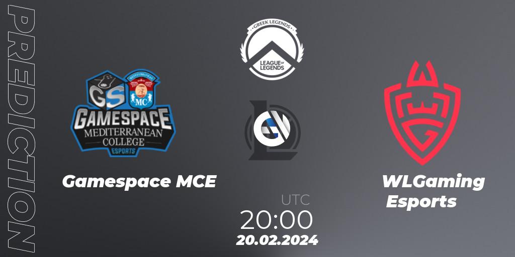 Prognose für das Spiel Gamespace MCE VS WLGaming Esports. 20.02.2024 at 20:00. LoL - GLL Spring 2024