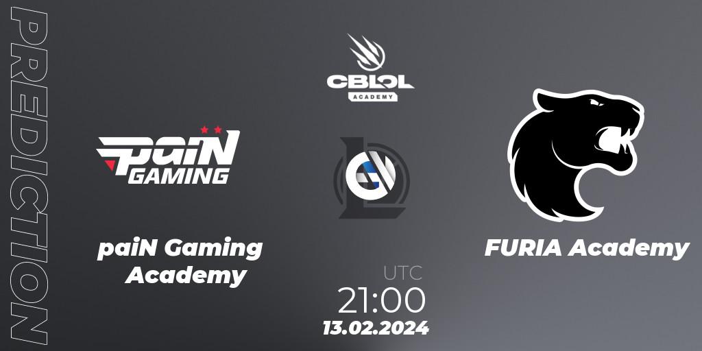 Prognose für das Spiel paiN Gaming Academy VS FURIA Academy. 13.02.24. LoL - CBLOL Academy Split 1 2024