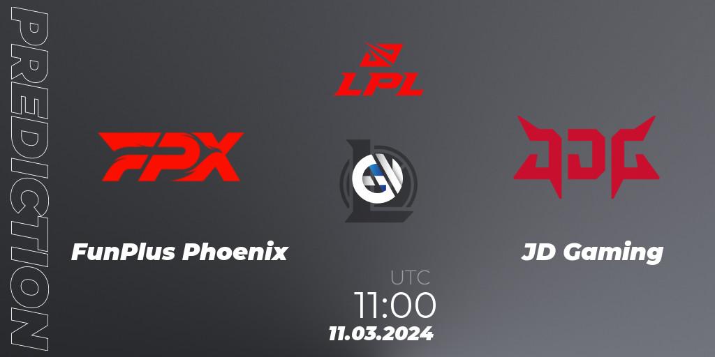 Prognose für das Spiel FunPlus Phoenix VS JD Gaming. 11.03.24. LoL - LPL Spring 2024 - Group Stage