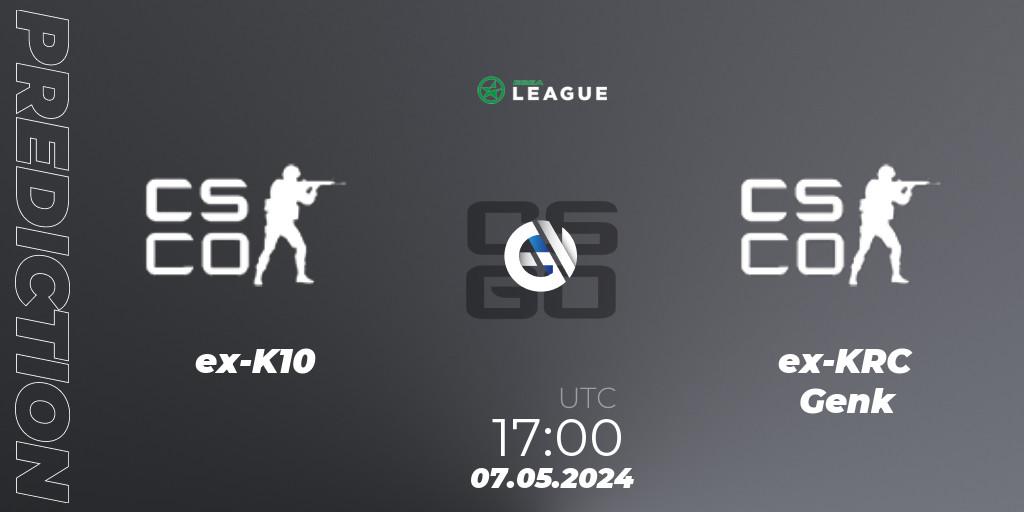 Prognose für das Spiel ex-K10 VS ex-KRC Genk. 07.05.2024 at 17:00. Counter-Strike (CS2) - ESEA Season 49: Advanced Division - Europe
