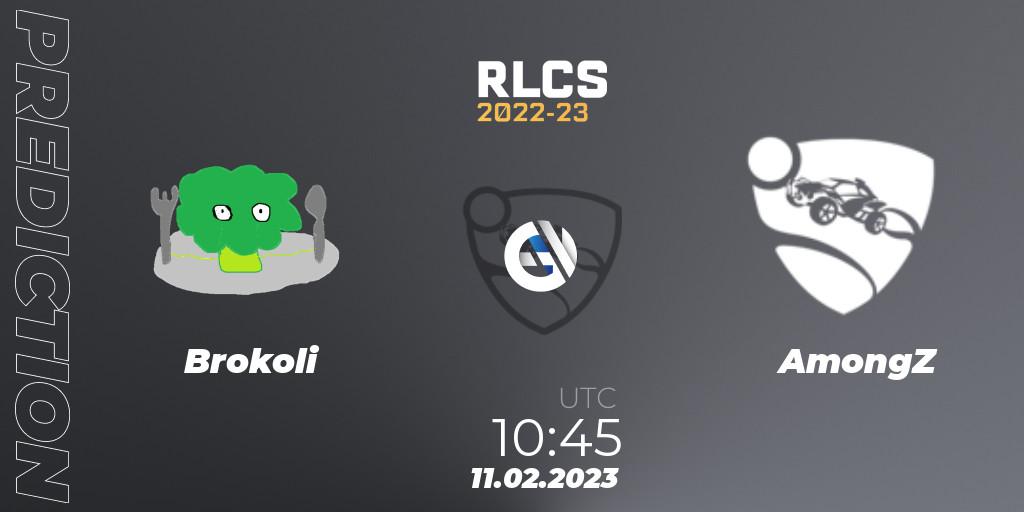 Prognose für das Spiel Brokoli VS AmongZ. 11.02.2023 at 10:45. Rocket League - RLCS 2022-23 - Winter: Asia-Pacific Regional 2 - Winter Cup