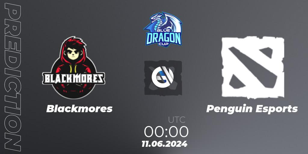 Prognose für das Spiel Blackmores VS Penguin Esports. 14.06.2024 at 00:00. Dota 2 - Blue Dragon Cup