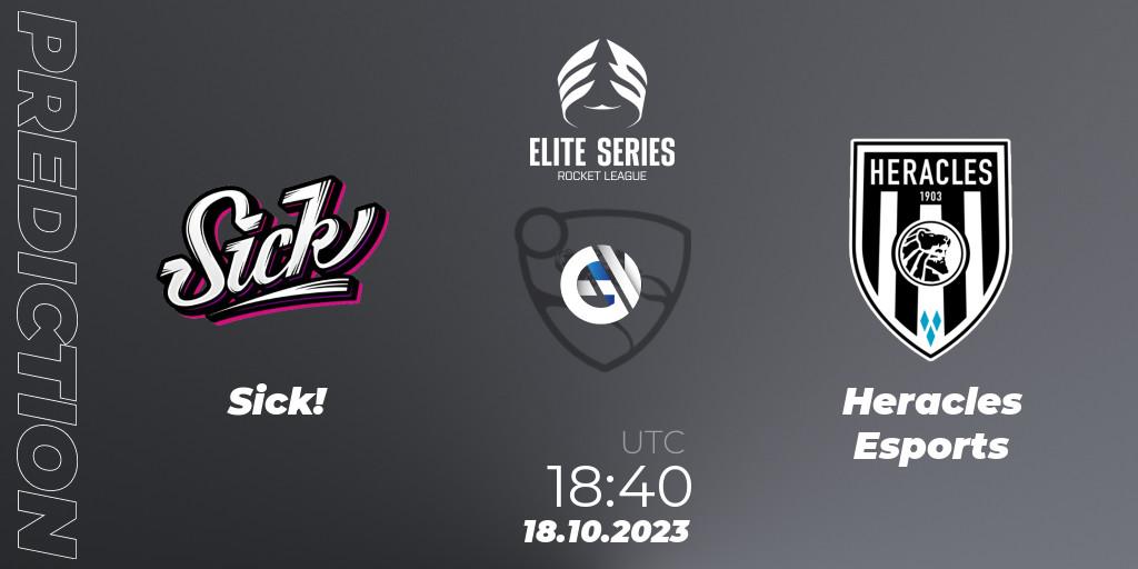Prognose für das Spiel Sick! VS Heracles Esports. 18.10.2023 at 18:40. Rocket League - Elite Series Fall 2023