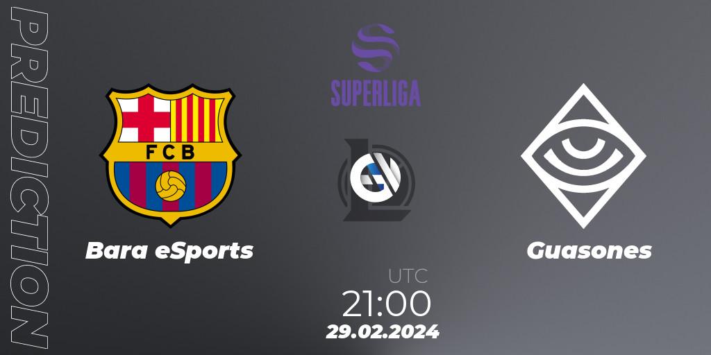 Prognose für das Spiel Barça eSports VS Guasones. 29.02.2024 at 21:00. LoL - Superliga Spring 2024 - Group Stage