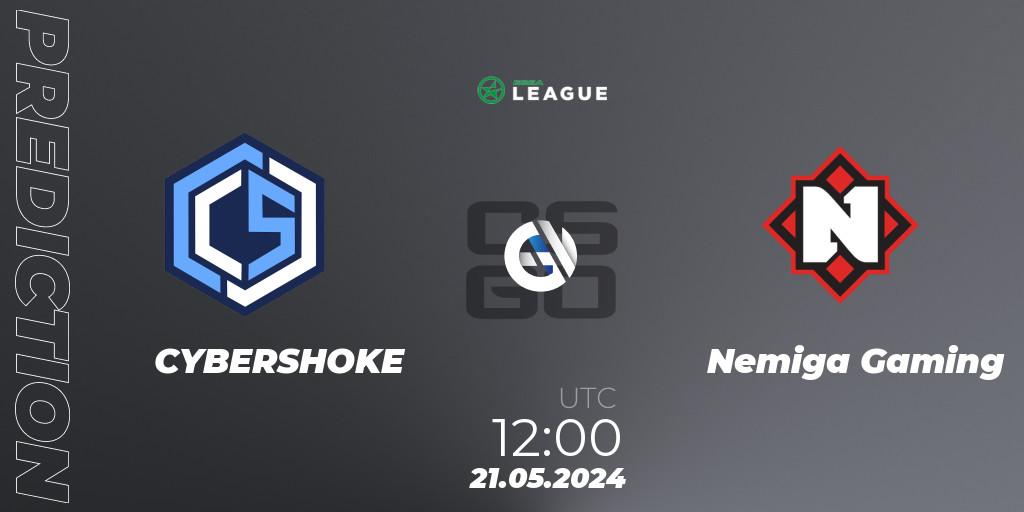 Prognose für das Spiel CYBERSHOKE VS Nemiga Gaming. 21.05.2024 at 12:00. Counter-Strike (CS2) - ESEA Season 49: Advanced Division - Europe