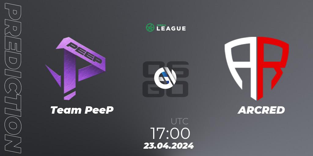 Prognose für das Spiel Team PeeP VS ARCRED. 23.04.24. CS2 (CS:GO) - ESEA Season 49: Advanced Division - Europe