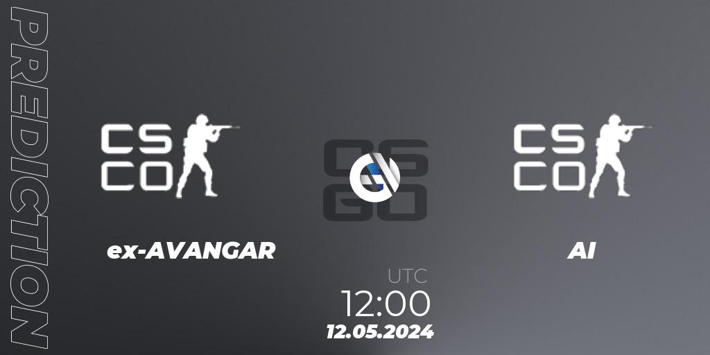 Prognose für das Spiel ex-AVANGAR VS AI. 12.05.2024 at 12:50. Counter-Strike (CS2) - 1xBet QRK Cup 2024