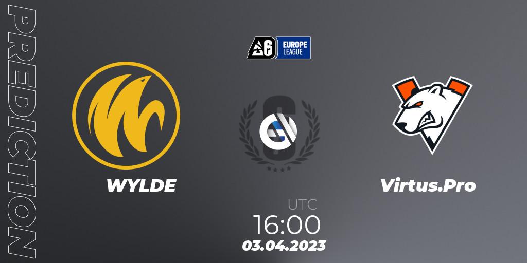 Prognose für das Spiel WYLDE VS Virtus.Pro. 03.04.2023 at 16:00. Rainbow Six - Europe League 2023 - Stage 1