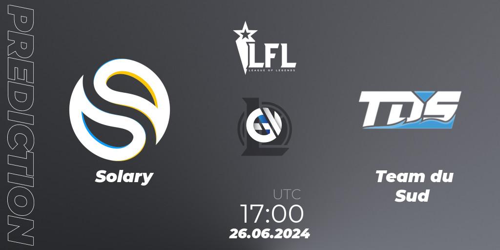 Prognose für das Spiel Solary VS Team du Sud. 26.06.2024 at 17:00. LoL - LFL Summer 2024