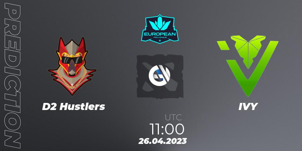 Prognose für das Spiel D2 Hustlers VS IVY. 26.04.23. Dota 2 - European Pro League Season 8
