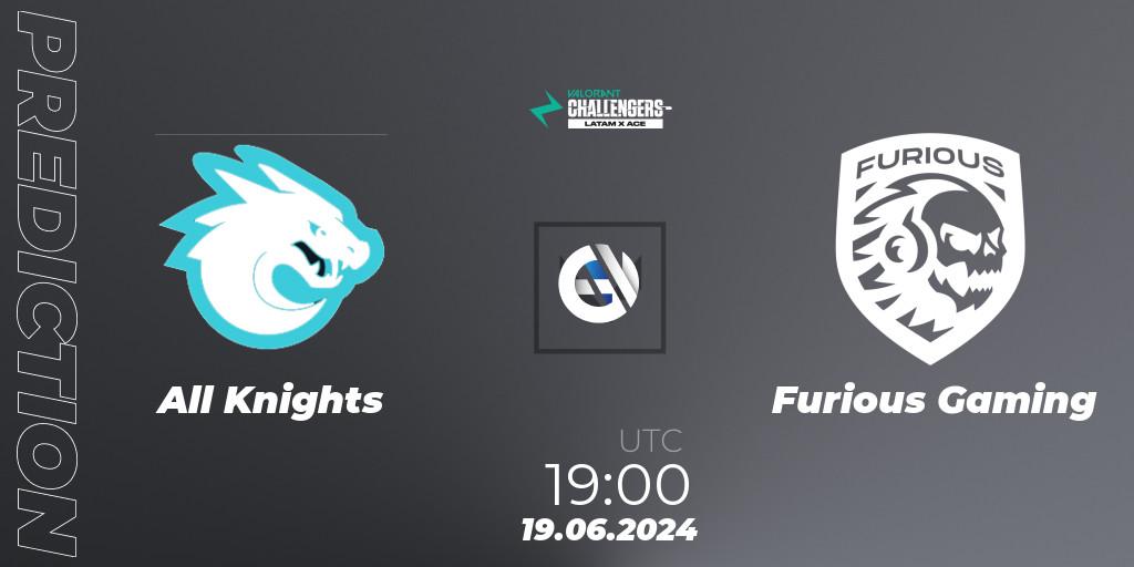 Prognose für das Spiel All Knights VS Furious Gaming. 19.06.2024 at 19:00. VALORANT - VALORANT Challengers 2024 LAS: Split 2
