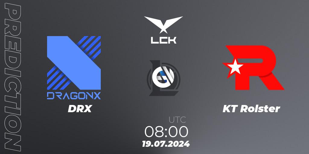 Prognose für das Spiel DRX VS KT Rolster. 19.07.2024 at 08:00. LoL - LCK Summer 2024 Group Stage