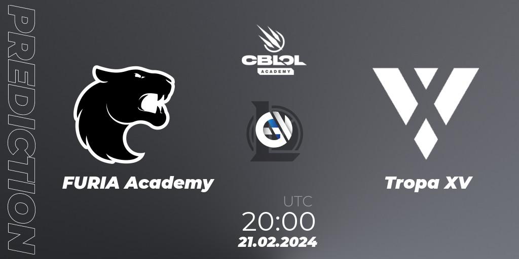 Prognose für das Spiel FURIA Academy VS Tropa XV. 21.02.24. LoL - CBLOL Academy Split 1 2024