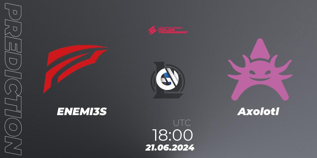 Prognose für das Spiel ENEMI3S VS Axolotl. 21.06.2024 at 18:00. LoL - LoL Italian Tournament Summer 2024