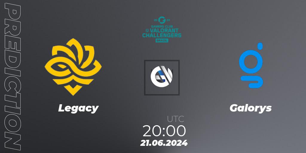 Prognose für das Spiel Legacy VS Galorys. 26.06.2024 at 20:00. VALORANT - VALORANT Challengers 2024 Brazil: Split 2