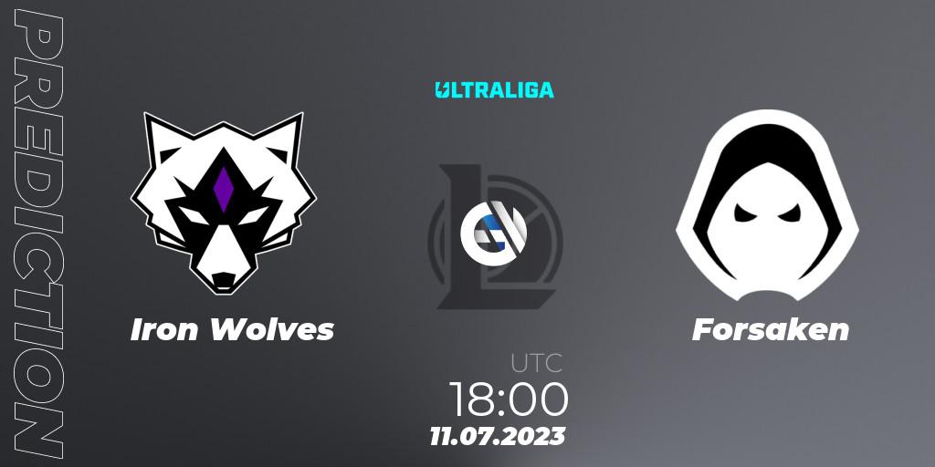 Prognose für das Spiel Iron Wolves VS Forsaken. 11.07.23. LoL - Ultraliga Season 10 2023 Regular Season