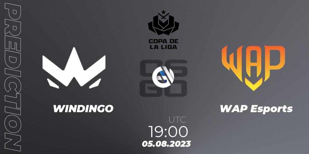 Prognose für das Spiel WINDINGO VS WAP Esports. 07.08.2023 at 20:00. Counter-Strike (CS2) - La Copa de La Liga 2023