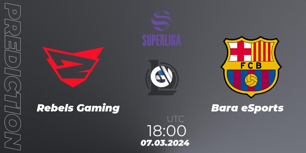 Prognose für das Spiel Rebels Gaming VS Barça eSports. 07.03.24. LoL - Superliga Spring 2024 - Group Stage