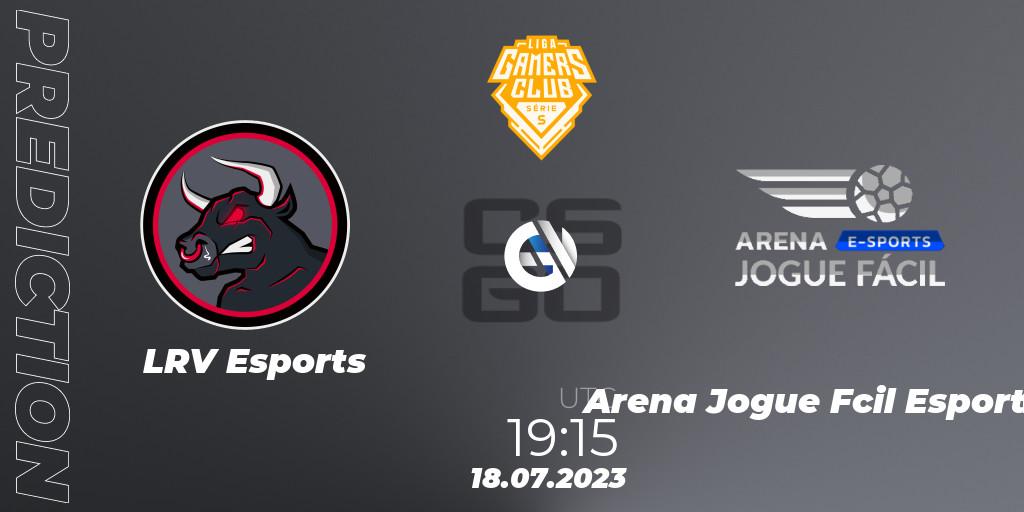 Prognose für das Spiel LRV Esports VS Arena Jogue Fácil Esports. 18.07.23. CS2 (CS:GO) - Gamers Club Liga Série S: Season 3