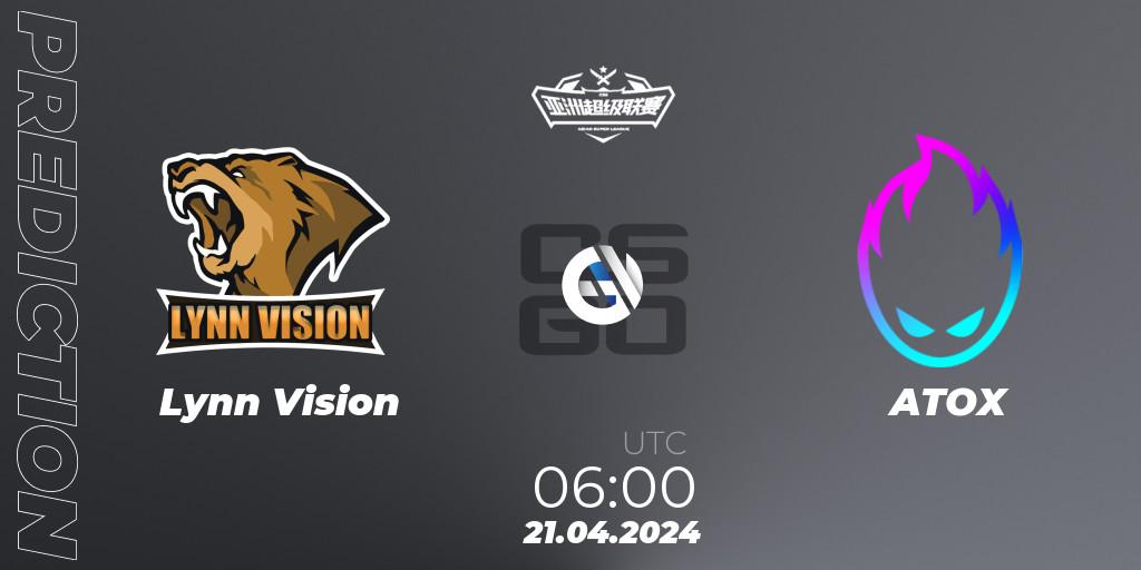 Prognose für das Spiel Lynn Vision VS ATOX. 21.04.24. CS2 (CS:GO) - Asian Super League Season 3
