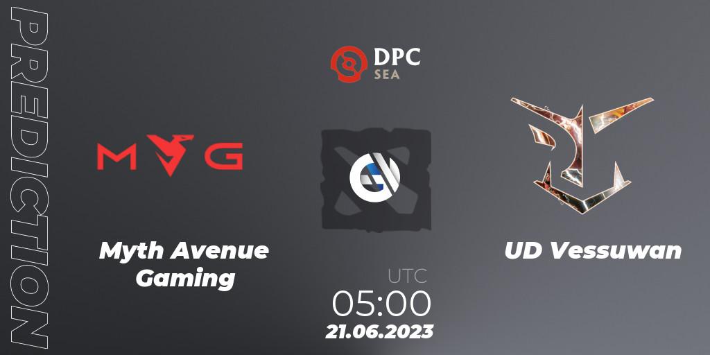 Prognose für das Spiel Myth Avenue Gaming VS UD Vessuwan. 21.06.23. Dota 2 - DPC 2023 Tour 3: SEA Division II (Lower)
