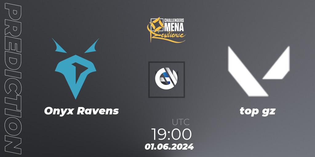 Prognose für das Spiel Onyx Ravens VS top gz. 01.06.2024 at 19:00. VALORANT - VALORANT Challengers 2024 MENA: Resilience Split 2 - Levant and North Africa