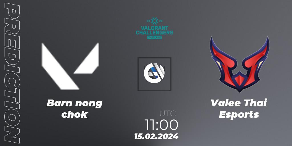 Prognose für das Spiel Barn nong chok VS Valee Thai Esports. 15.02.24. VALORANT - VALORANT Challengers Thailand 2024: Split 1