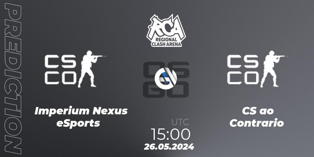 Prognose für das Spiel Imperium Nexus eSports VS CS ao Contrario. 26.05.2024 at 15:00. Counter-Strike (CS2) - Regional Clash Arena South America: Closed Qualifier