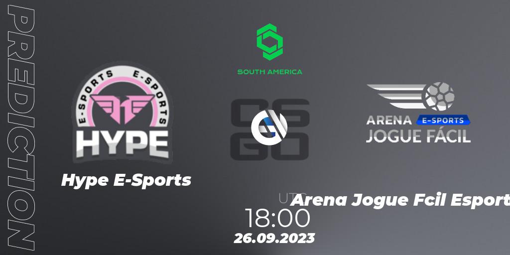 Prognose für das Spiel Hype E-Sports VS Arena Jogue Fácil Esports. 26.09.23. CS2 (CS:GO) - CCT South America Series #12: Closed Qualifier