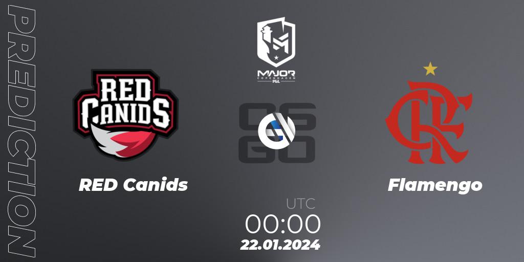 Prognose für das Spiel RED Canids VS Flamengo. 22.01.24. CS2 (CS:GO) - PGL CS2 Major Copenhagen 2024 South America RMR Closed Qualifier