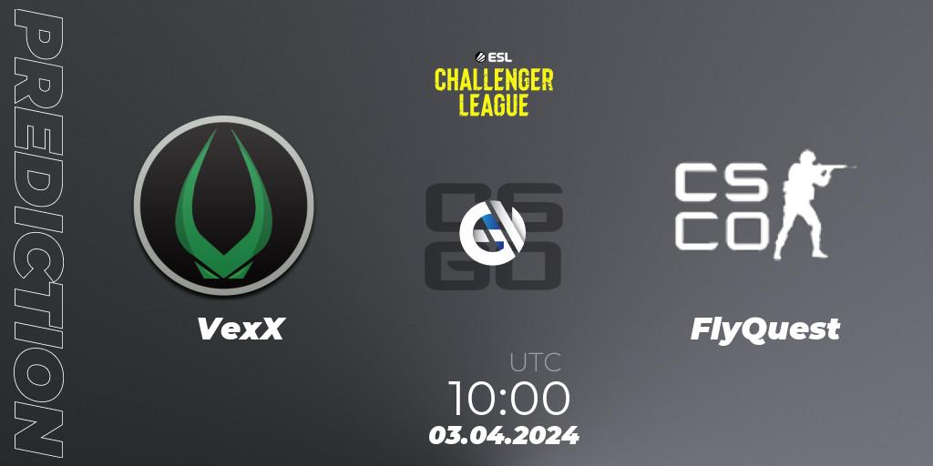 Prognose für das Spiel VexX VS FlyQuest. 03.04.24. CS2 (CS:GO) - ESL Challenger League Season 47: Oceania
