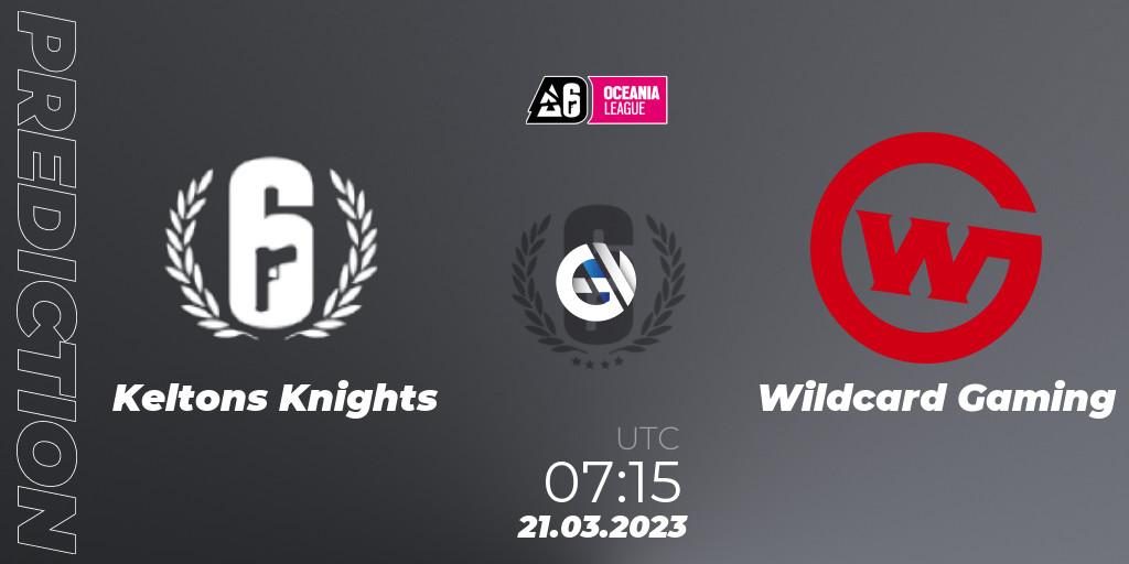 Prognose für das Spiel Keltons Knights VS Wildcard Gaming. 21.03.23. Rainbow Six - Oceania League 2023 - Stage 1