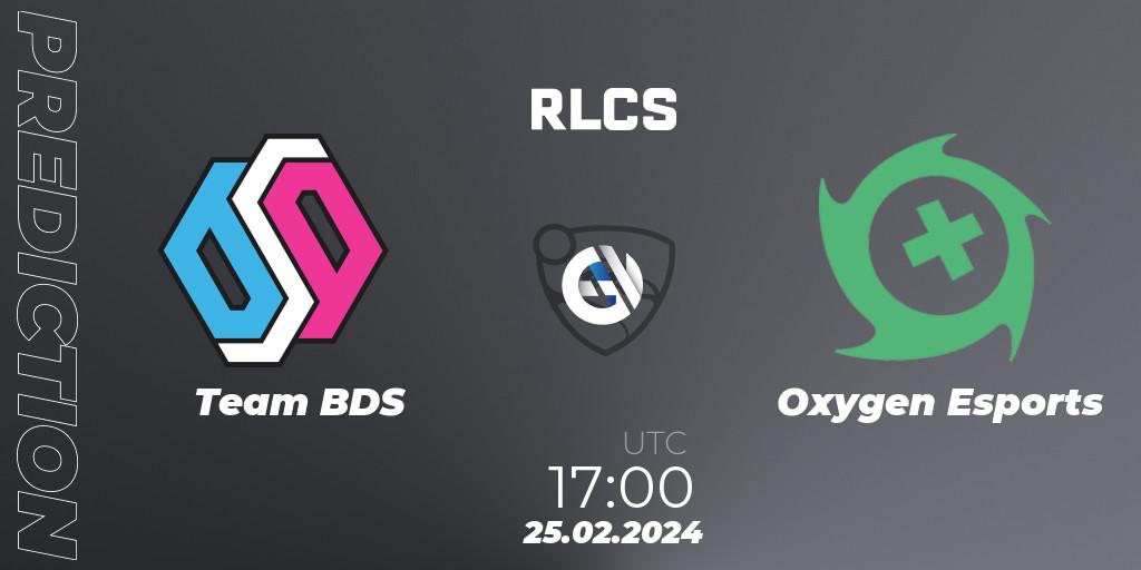 Prognose für das Spiel Team BDS VS Oxygen Esports. 25.02.24. Rocket League - RLCS 2024 - Major 1: Europe Open Qualifier 2