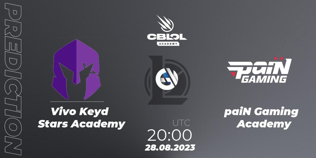 Prognose für das Spiel Vivo Keyd Stars Academy VS paiN Gaming Academy. 28.08.2023 at 20:00. LoL - CBLOL Academy Split 2 2023 - Playoffs