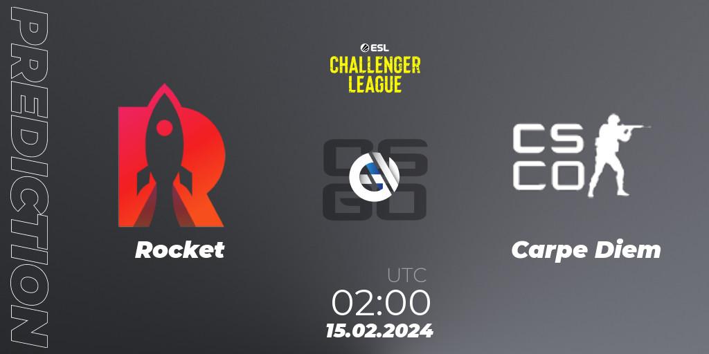 Prognose für das Spiel Rocket VS Carpe Diem. 15.02.24. CS2 (CS:GO) - ESL Challenger League Season 47: North America