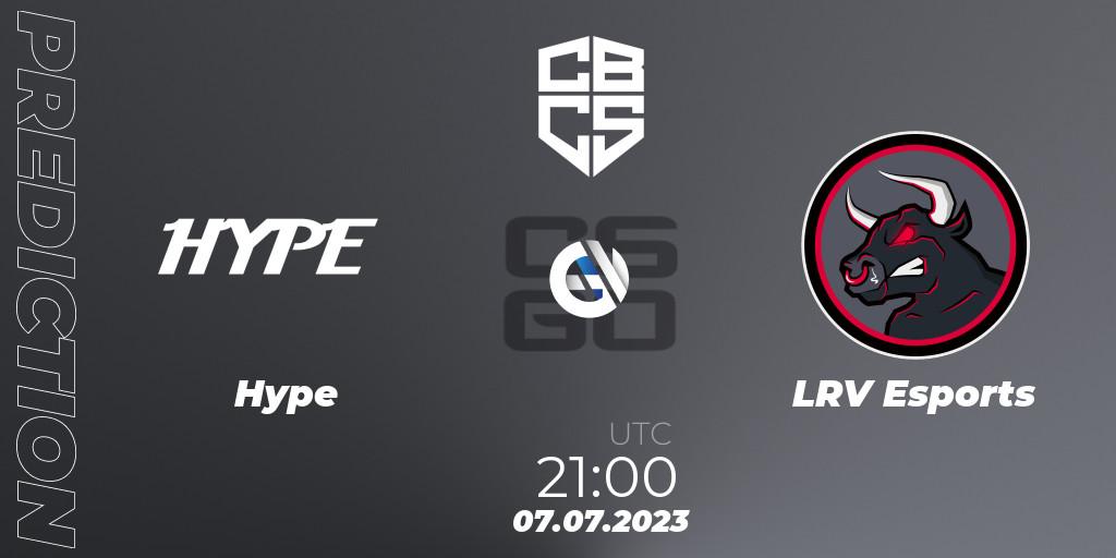 Prognose für das Spiel Hype VS LRV Esports. 07.07.23. CS2 (CS:GO) - CBCS 2023 Masters: Open Qualifier
