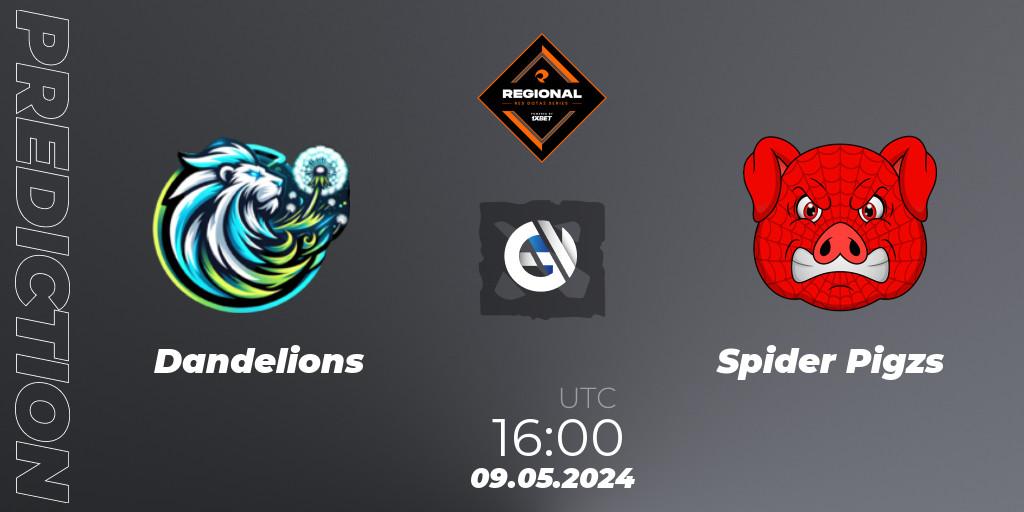 Prognose für das Spiel Dandelions VS Spider Pigzs. 09.05.2024 at 16:00. Dota 2 - RES Regional Series: EU #2