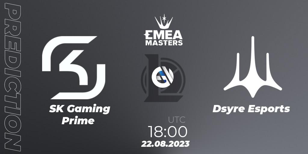 Prognose für das Spiel SK Gaming Prime VS Dsyre Esports. 22.08.2023 at 18:00. LoL - EMEA Masters Summer 2023