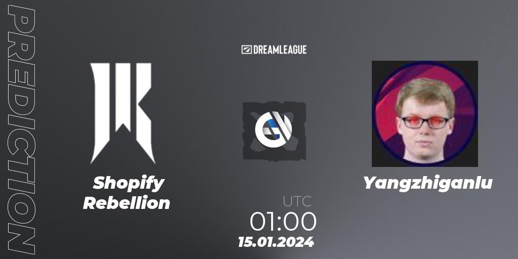 Prognose für das Spiel Shopify Rebellion VS Yangzhiganlu. 15.01.2024 at 01:02. Dota 2 - DreamLeague Season 22: North America Closed Qualifier