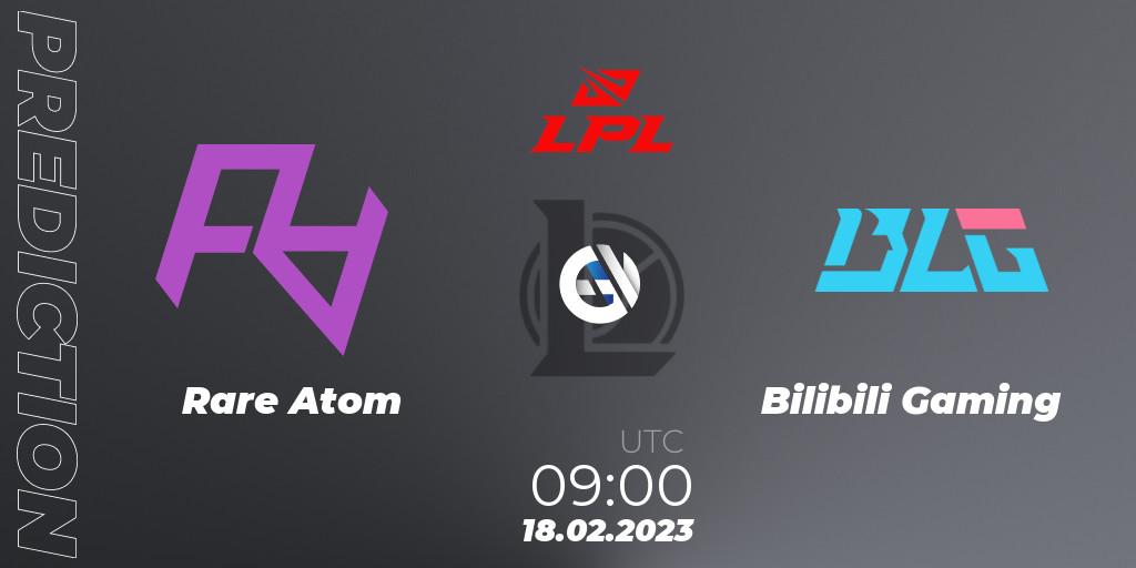 Prognose für das Spiel Rare Atom VS Bilibili Gaming. 18.02.23. LoL - LPL Spring 2023 - Group Stage