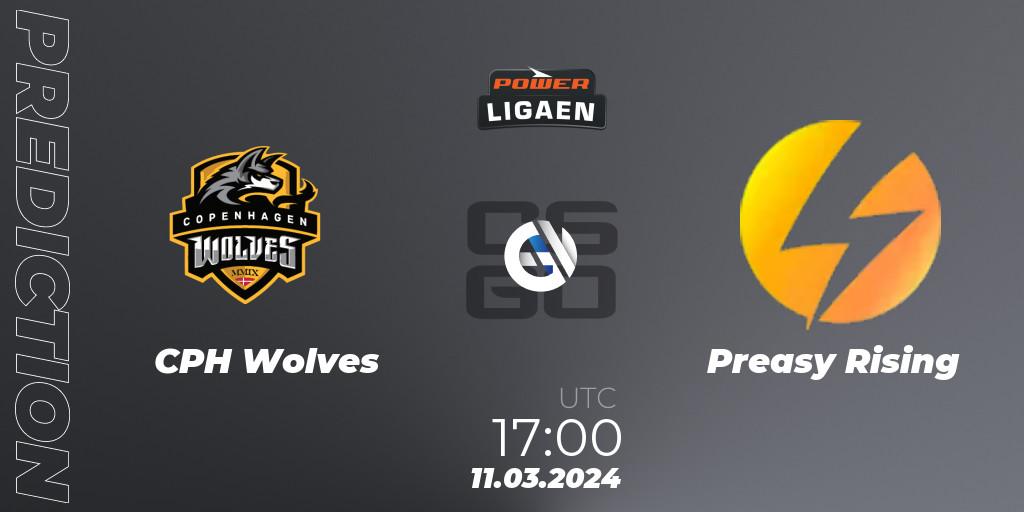 Prognose für das Spiel CPH Wolves VS Preasy Rising. 11.03.24. CS2 (CS:GO) - Dust2.dk Ligaen Season 25