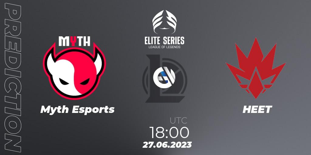 Prognose für das Spiel Myth Esports VS HEET. 27.06.23. LoL - Elite Series Summer 2023