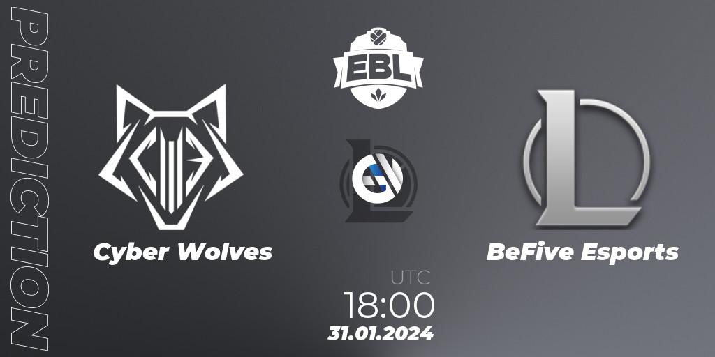Prognose für das Spiel Cyber Wolves VS BeFive Esports. 31.01.24. LoL - Esports Balkan League Season 14